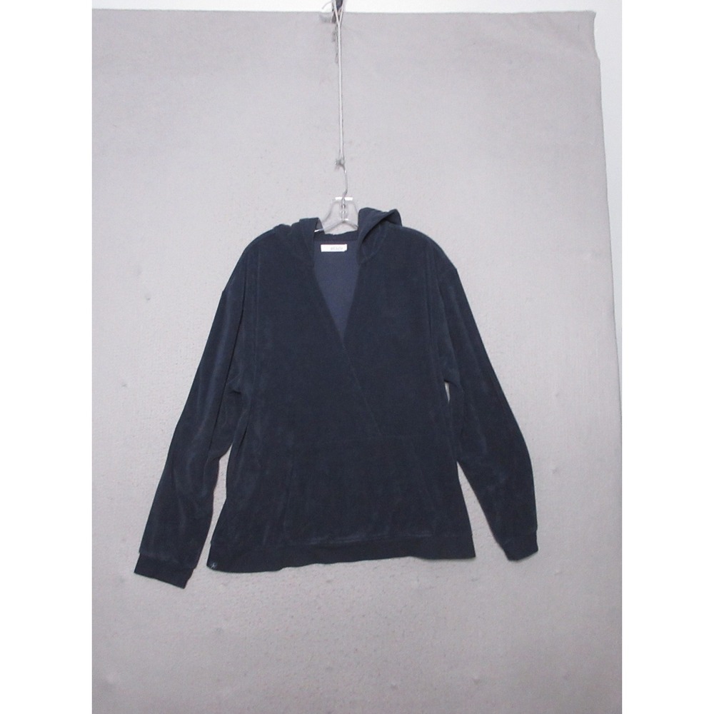 Barefoot‎ Dreams Beach Hoodie 1X Blue Cozy Terry Cloth Coastal Resort Vacation